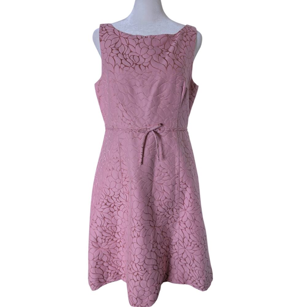 J. Crew Pink Silk Sheath Embossed Dress Size 10